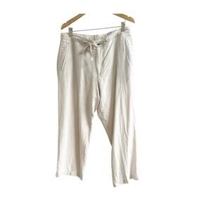 Tasso Elba Men’s Pull On Linen Pants Tan Size 36 Inseam 29 Beach Minimalist